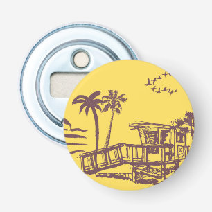 Koel  gele tropische ketting button flesopener