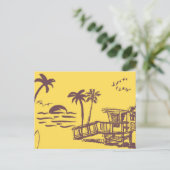 Koel  gele tropische ketting feestdagenkaart (Staand voorkant)