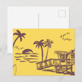 Koel  gele tropische ketting feestdagenkaart (Voorkant / Achterkant)