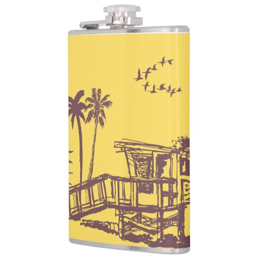 Koel gele tropische ketting heupfles (Links)