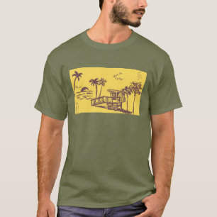 Koel  gele tropische ketting t-shirt
