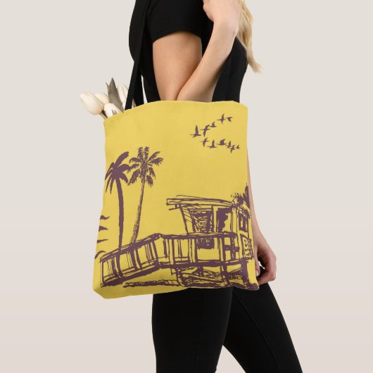 Koel gele tropische ketting tote bag (Dichtbij)