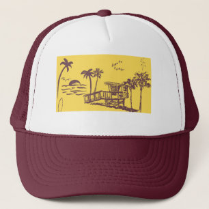 Koel gele tropische ketting trucker pet