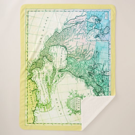 Koel  geografische Wereldkaart Sherpa Deken (Voorkant)