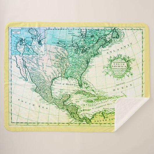 Koel  geografische Wereldkaart Sherpa Deken (Voorkant (horizontaal))