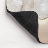 Koel geometrisch goud crèmekleurig marmer muismat (Hoek)