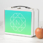 Koel geometrisch monogram | Blauw & Lime Groen Omb (In situ)