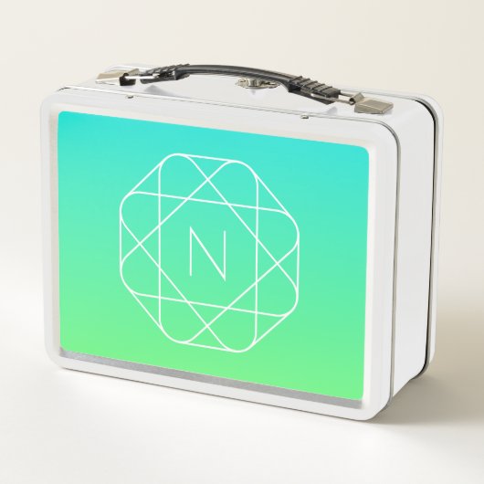 Koel geometrisch monogram | Blauw & Lime Groen Omb (Achterkant)