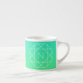 Koel geometrisch monogram | Blauw & Lime Groen Omb Espresso Kop (Rechts)