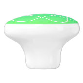 Koel geometrisch monogram | Blauw & Lime Groen Omb Keramische Knop (Zijkant)