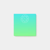 Koel geometrisch monogram | Blauw & Lime Groen Omb Post-it® Notes (Voorkant)