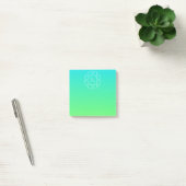 Koel geometrisch monogram | Blauw & Lime Groen Omb Post-it® Notes (Kantoor)
