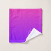 Koel Geometrisch Monogram | Magenta Paars Violet Bad Handdoek (Wasdoekje)