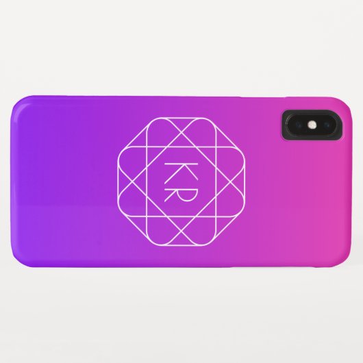 Koel Geometrisch Monogram | Magenta Paars Violet Case-Mate iPhone Case (Achterkant (horizontaal))