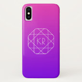 Koel Geometrisch Monogram | Magenta Paars Violet Case-Mate iPhone Case (Achterkant)