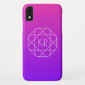 Koel Geometrisch Monogram | Magenta Paars Violet Case-Mate iPhone Case (Achterkant)