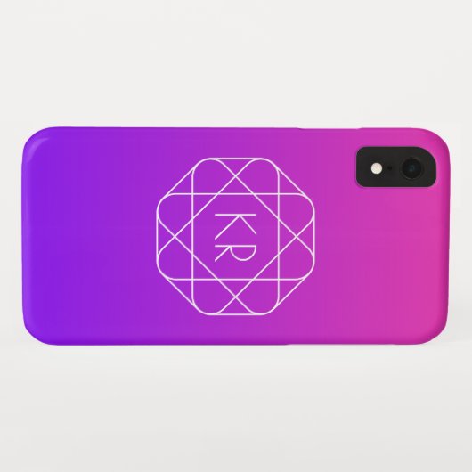 Koel Geometrisch Monogram | Magenta Paars Violet Case-Mate iPhone Case (Achterkant (horizontaal))
