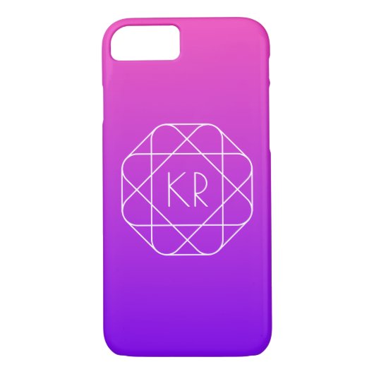 Koel Geometrisch Monogram | Magenta Paars Violet Case-Mate iPhone Case (Achterkant)