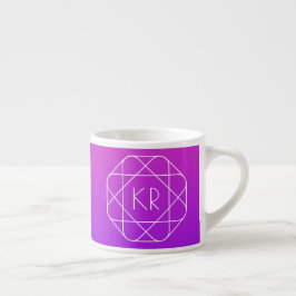 Koel Geometrisch Monogram | Magenta Paars Violet Espresso Kop