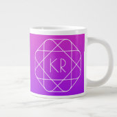 Koel Geometrisch Monogram | Magenta Paars Violet Grote Koffiekop (Rechts)