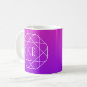 Koel Geometrisch Monogram | Magenta Paars Violet Koffiemok (Voorkant links)