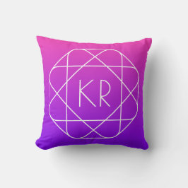 Koel Geometrisch Monogram | Magenta Paars Violet Kussen