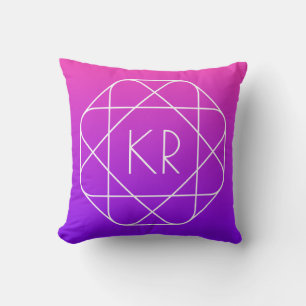 Koel Geometrisch Monogram   Magenta Paars Violet Kussen