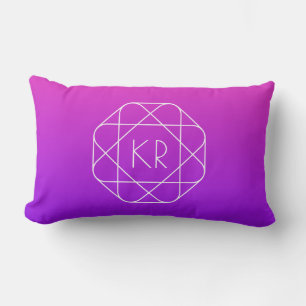 Koel Geometrisch Monogram   Magenta Paars Violet Kussen