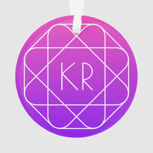 Koel Geometrisch Monogram | Magenta Paars Violet Ornament (achterkant)