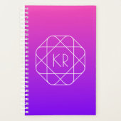 Koel Geometrisch Monogram | Magenta Paars Violet Planner (Voorkant)
