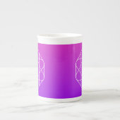 Koel Geometrisch Monogram | Magenta Paars Violet Porselein Kop (Voorkant)