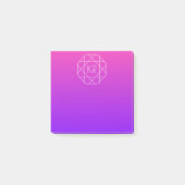 Koel Geometrisch Monogram | Magenta Paars Violet Post-it® Notes (Voorkant)