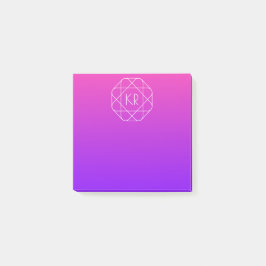 Koel Geometrisch Monogram | Magenta Paars Violet Post-it® Notes