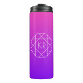 Koel Geometrisch Monogram | Magenta Paars Violet Thermosbeker (Voorkant)