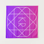 Koel Geometrisch Monogram | Magenta Paars Violet Wandkleed (Voorkant (horizontaal))