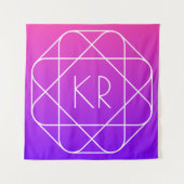 Koel Geometrisch Monogram | Magenta Paars Violet Wandkleed (Voorkant)