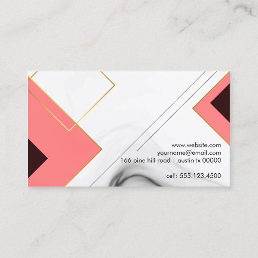 Koel Geometrisch Monogram Visitekaartje (Achterkant)