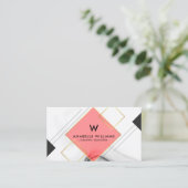 Koel Geometrisch Monogram Visitekaartje (Staand voorkant)