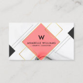 Koel Geometrisch Monogram Visitekaartje (Voorkant)