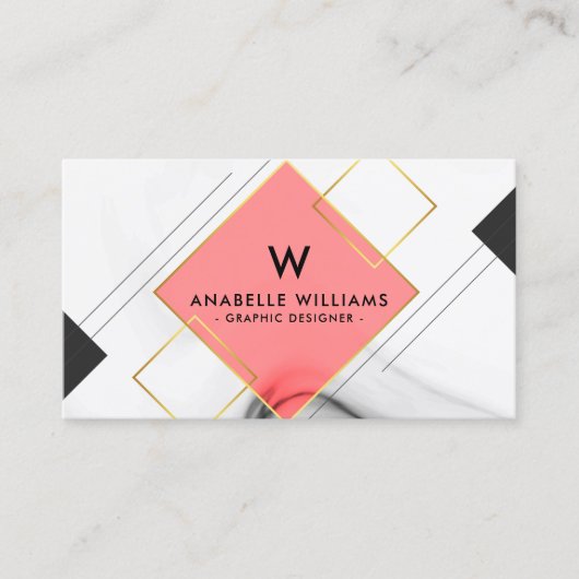 Koel Geometrisch Monogram Visitekaartje (Voorkant)