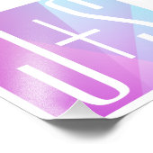 Koel geometrisch roze & paars | Initialen voor kop Foto Afdruk (Hoek)