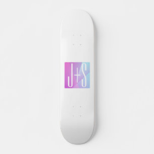 Koel geometrisch roze & paars Initialen voor kop Persoonlijk Skateboard