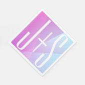 Koel geometrisch roze & paars | Initialen voor kop Servet (Hoek)