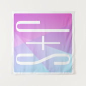 Koel geometrisch roze & paars | Koppels Initiaal Wandkleed (Voorkant (horizontaal))