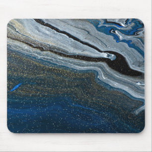 Koel geometrische blauwe steen marmer  muismat