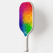 Koel Geometrische regenboogpatronen Aangepaste tek Pickleball Paddle (Links)
