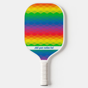 Koel Geometrische regenboogpatronen Aangepaste tek Pickleball Paddle