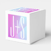 Koel Geometrische roze en Paars | Initialen voor p Bedankdoosjes (Achterkant)