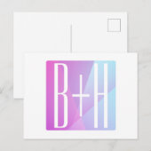 Koel Geometrische roze en Paars | Initialen voor p Briefkaart (Voorkant / Achterkant)