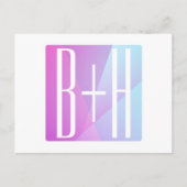 Koel Geometrische roze en Paars | Initialen voor p Briefkaart (Voorkant)